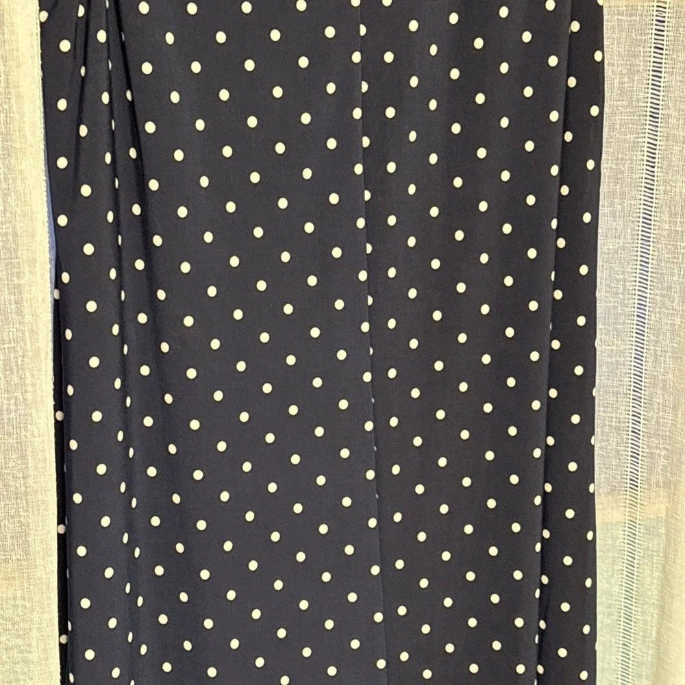 Anne Klein Blue White Polka Dot Sleeveless Dress Sz 10 Round Neck‎  Career